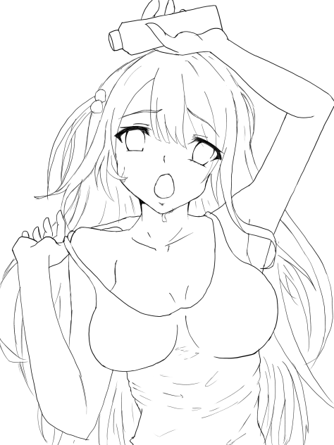 【線画】涼みたーいッ！