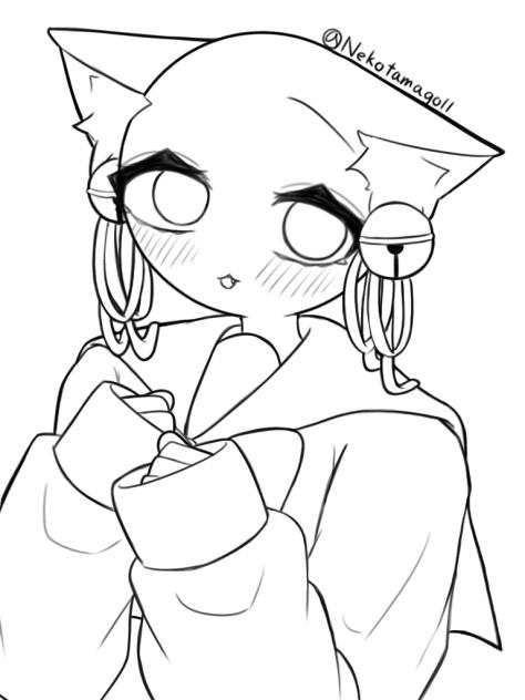 にゃぽん　線画