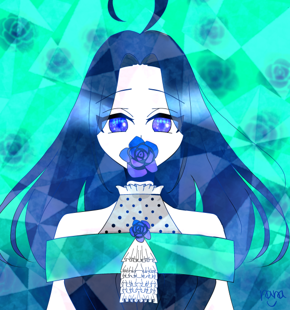青薔薇の擬人化…色塗りが…
