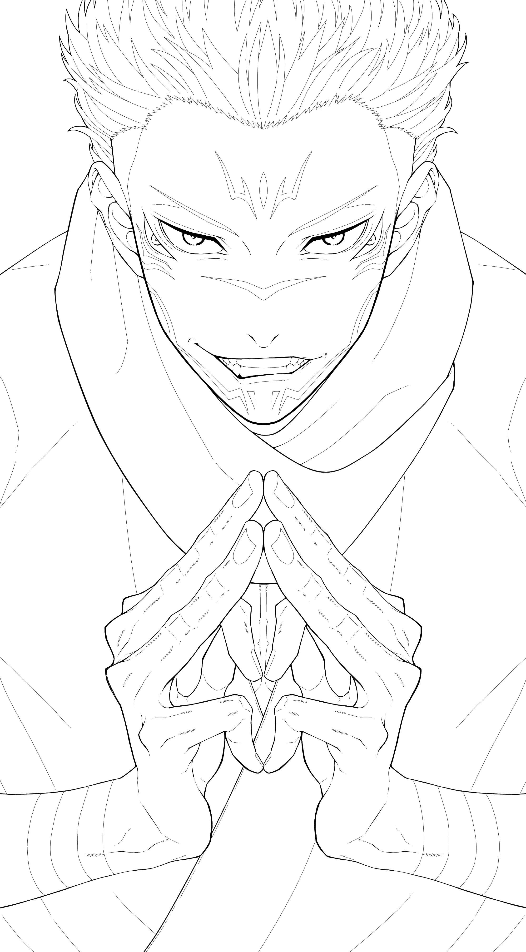 呪術廻戦 両面宿儺1 線画 - ibisPaint