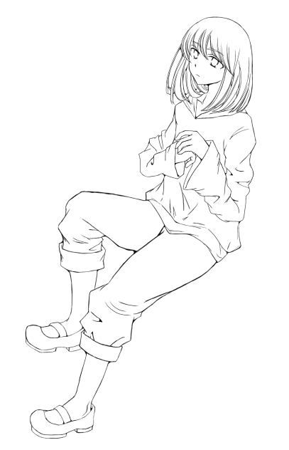 ボブの女の子が座る