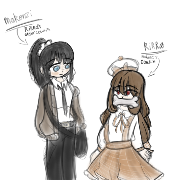 Lil Kirra with her older cousin sketch