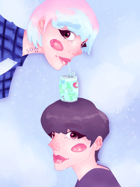 emo junhan and happy gaon