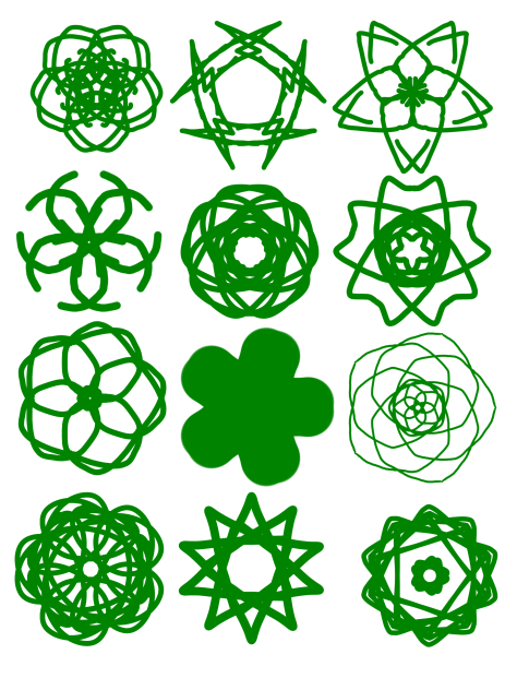 Cool Flower Patterns Dark Green