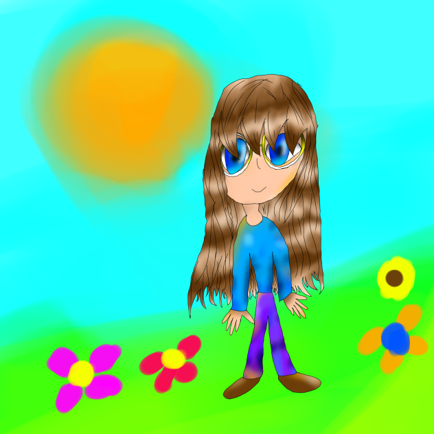 little girl playing in the garden
