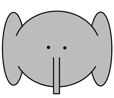 ゾウのイラストを描きました(耳周りを修正しました)