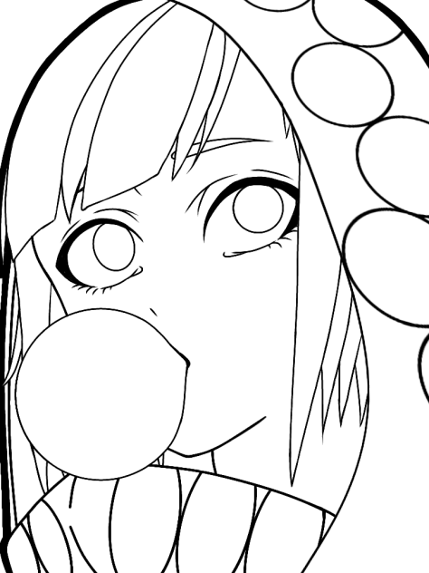 フード少女 2 塗り絵