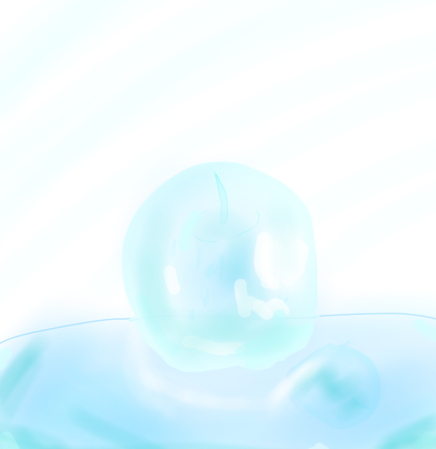 ガラスにりんご(へたくそ)