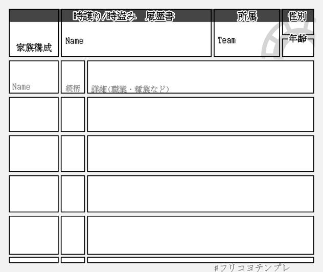 家族構成テンプレ