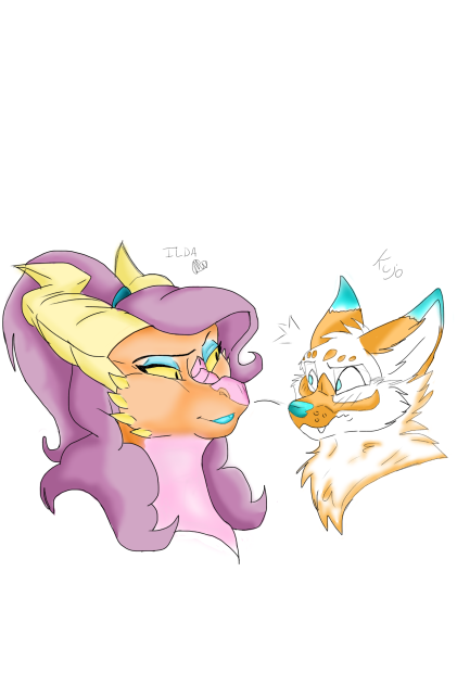 ilda and koju art sketch by Ben rusk
