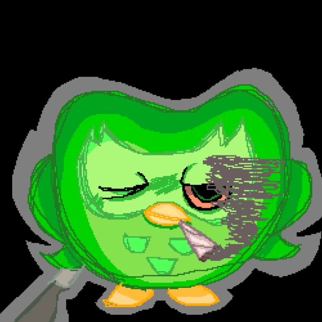 da funny green owl