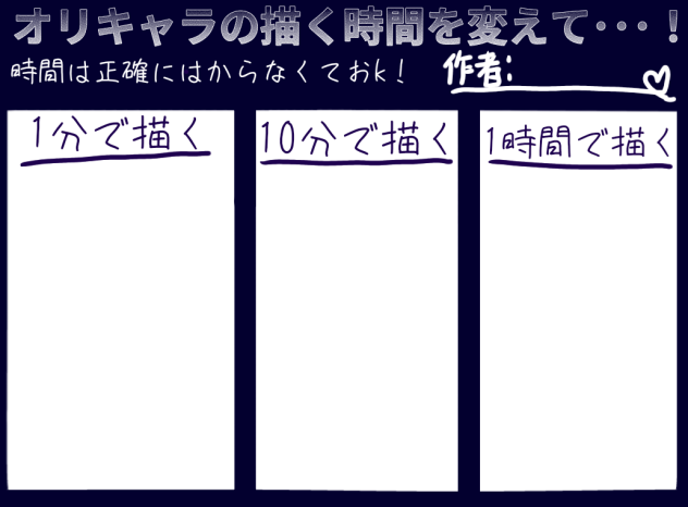 テンプレ！　オリキャラの描く時間を変えて･･･！