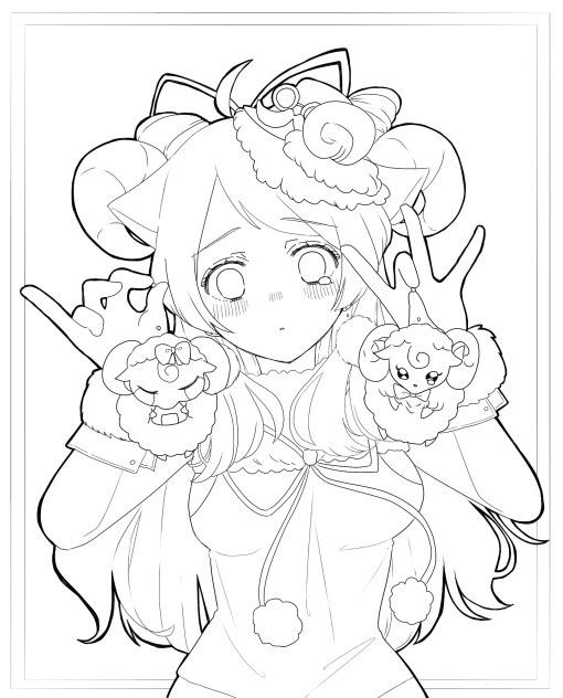 羊と女の子イラスト