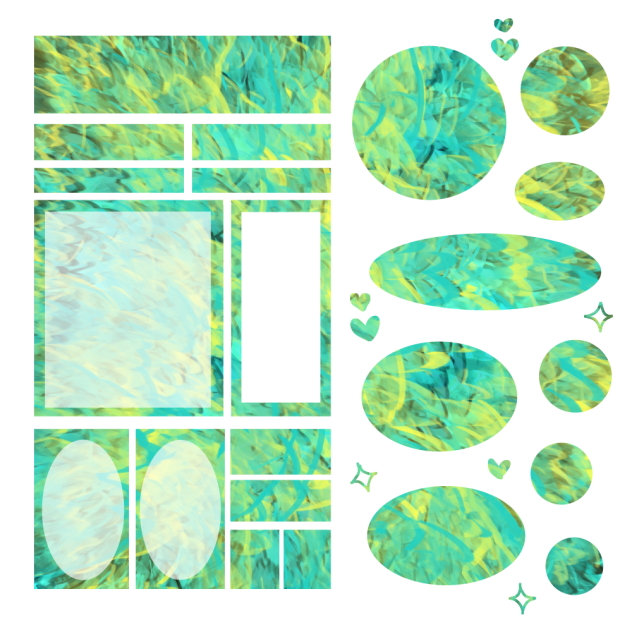 もけもけ緑のステッカーセット