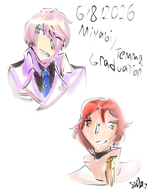 Miyabi & Temma Graduation Fanart