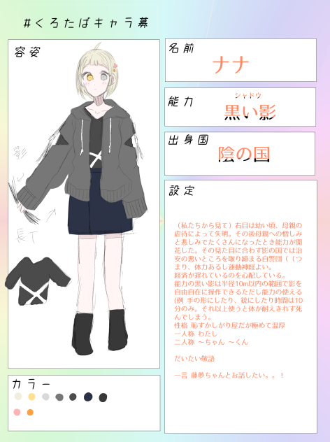 くろたばキャラ募