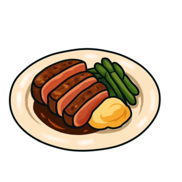 steak with herb purée