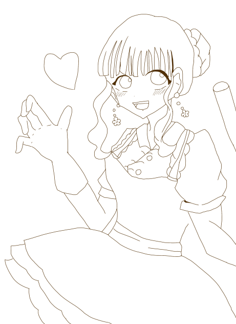 メイドの塗り絵