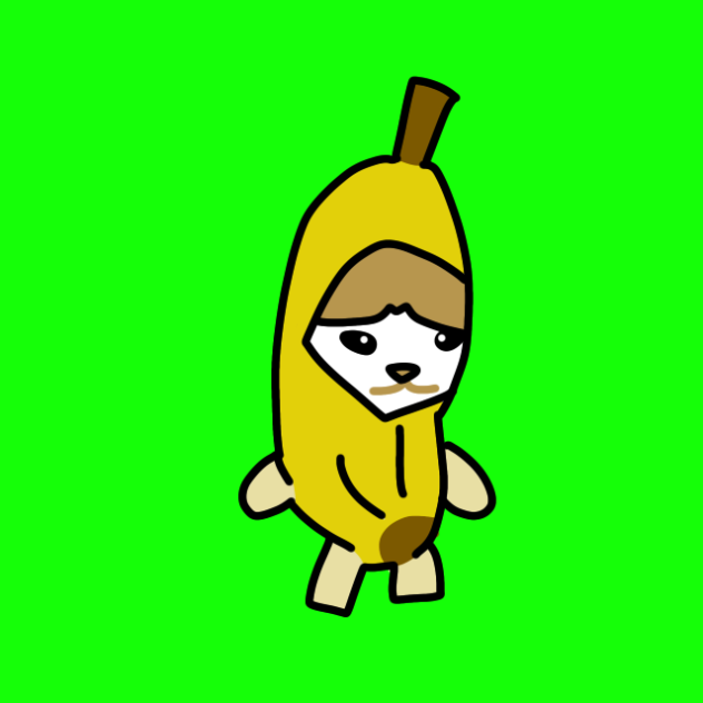無料素材！バナナネコ(泣く)
