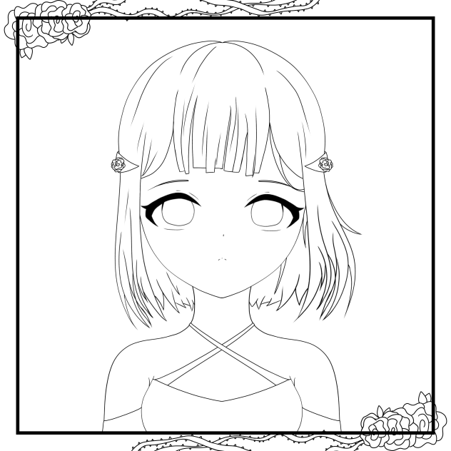 Rose - lineart.