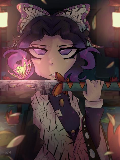 purple lady.