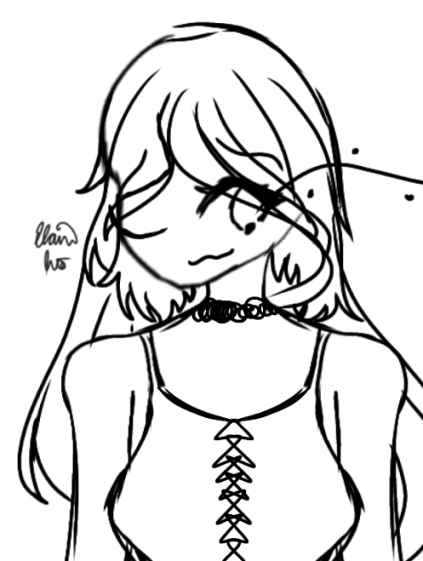 A Girl with a Tank Top Sketch