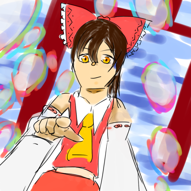 霊夢　描きました！