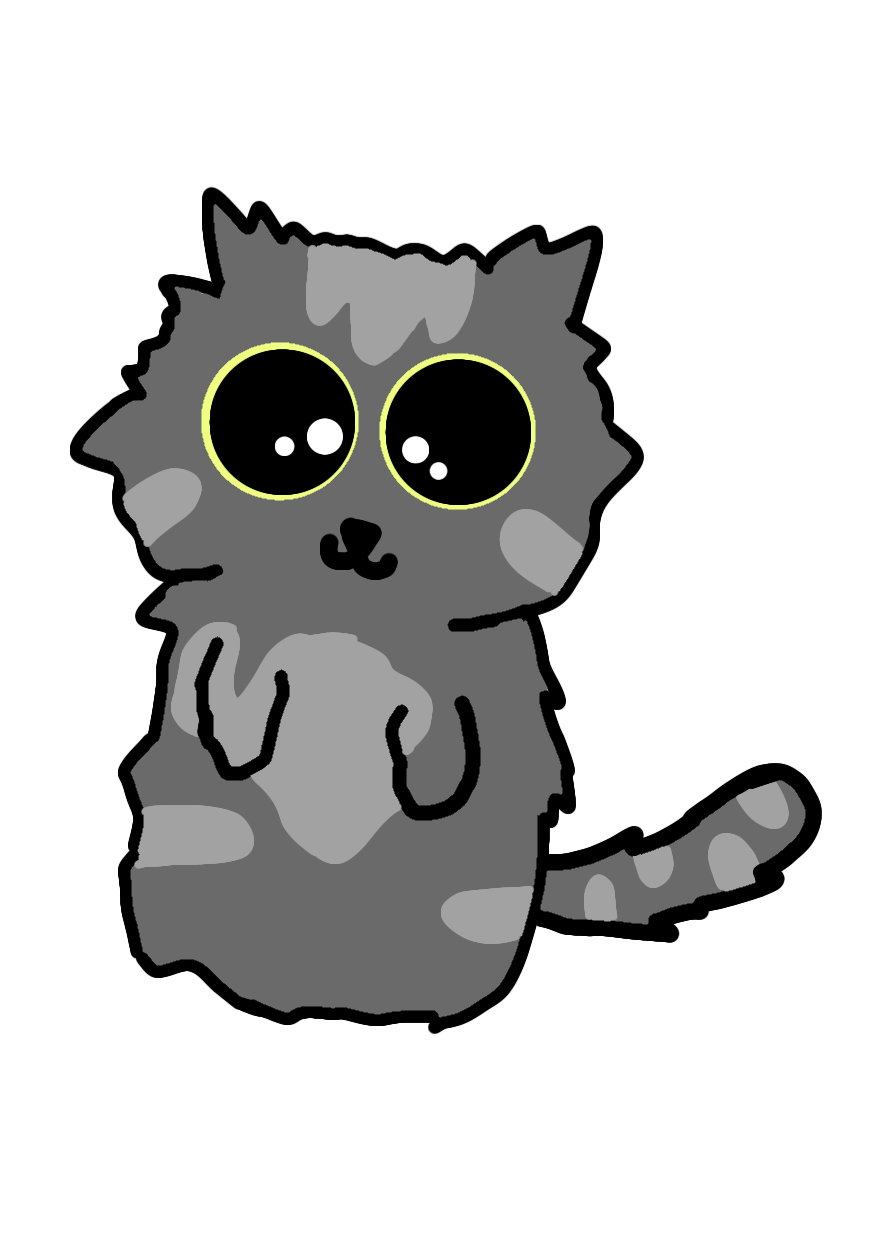 gray cat - ibisPaint