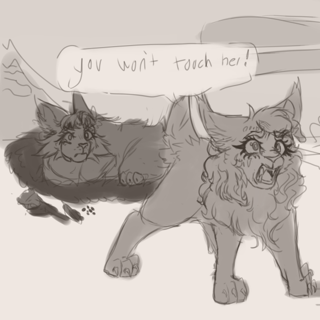 WIP of overly protective gay She-Cat