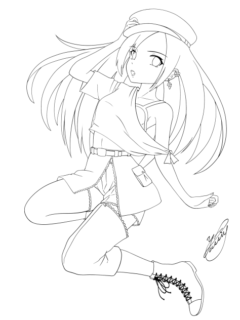 Jumping Girl（線画）