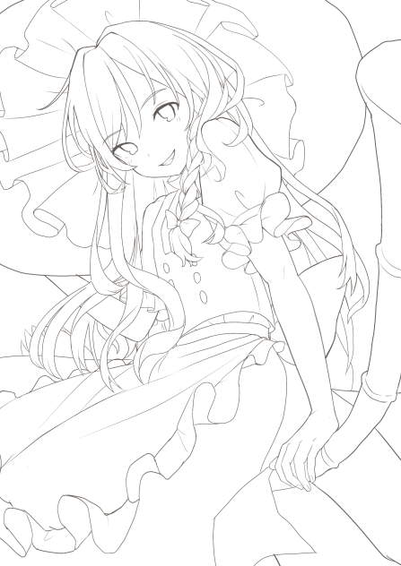 魔理沙ちゃん 線画