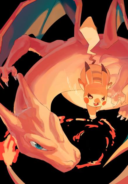 リザードン描き途中