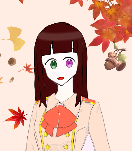 秋を感じるオッドアイの少女