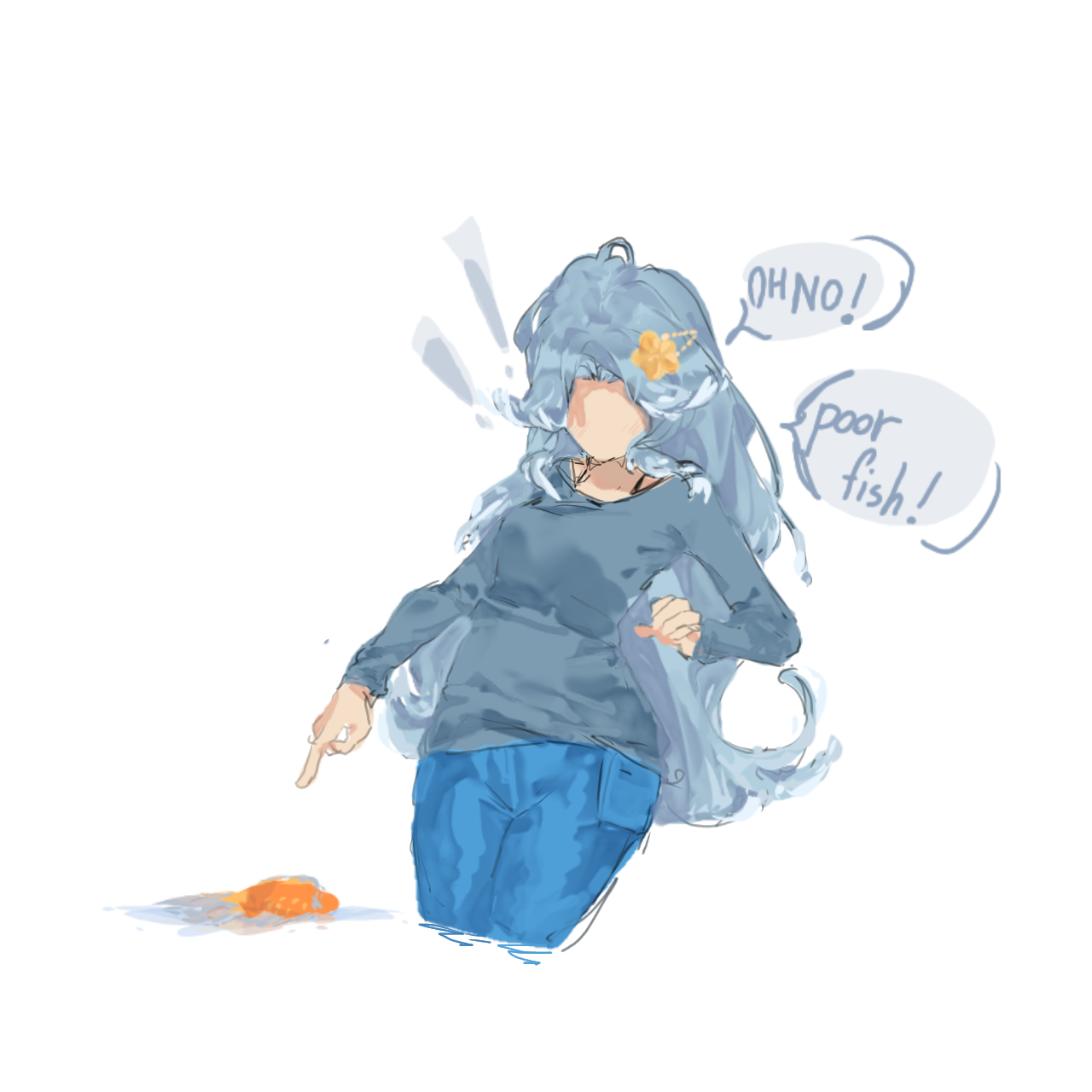 poor dead fish! - ibisPaint