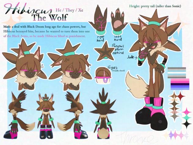 Hibiscus the Wolf reference sheet