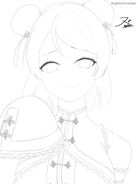 生日快乐( ¨̮ )︎︎ 線画