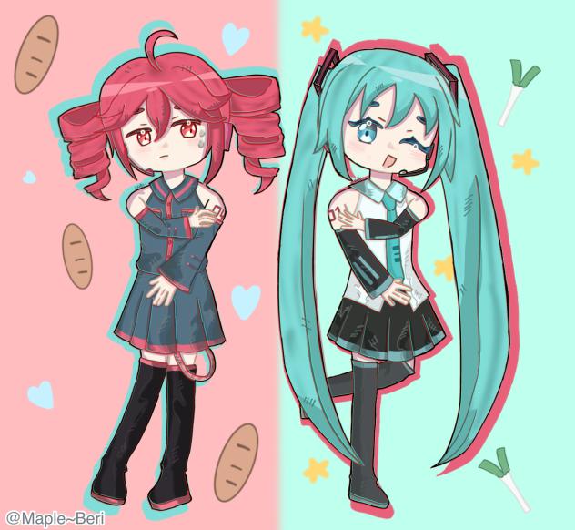 💙miku and teto❤️Chibi vers
