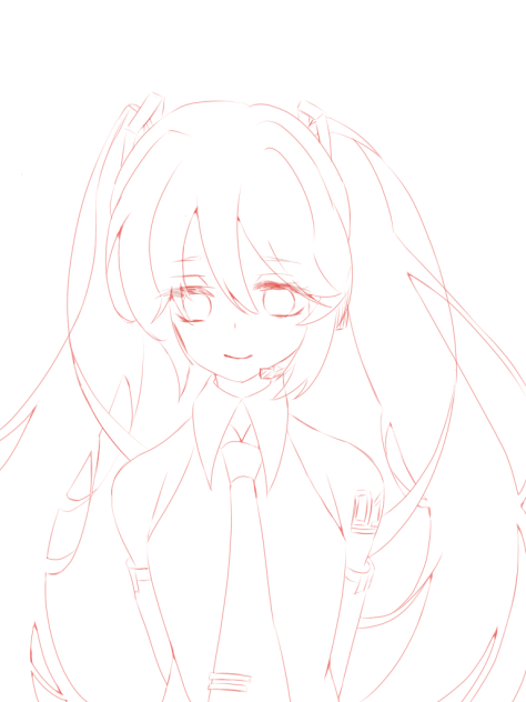 初音ミク　線画