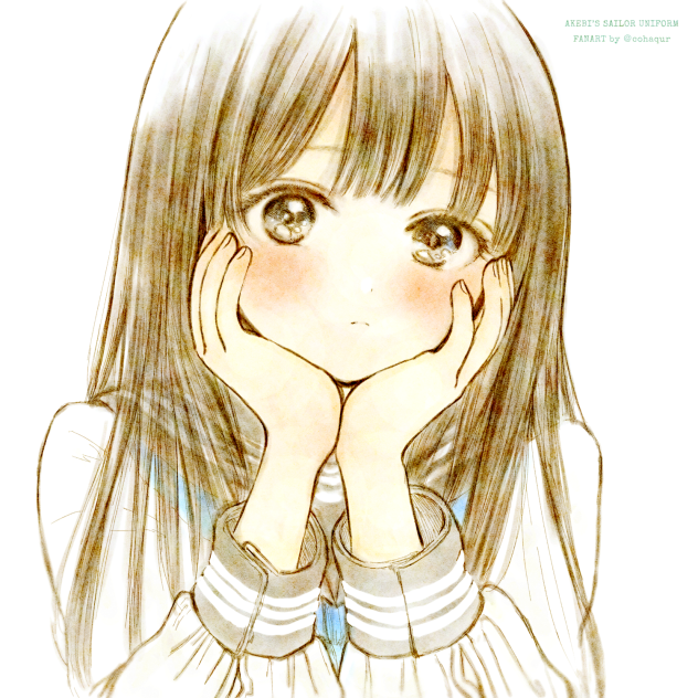 頬杖の明日小路ちゃん。