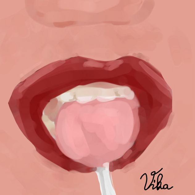 Lips and lollipop.