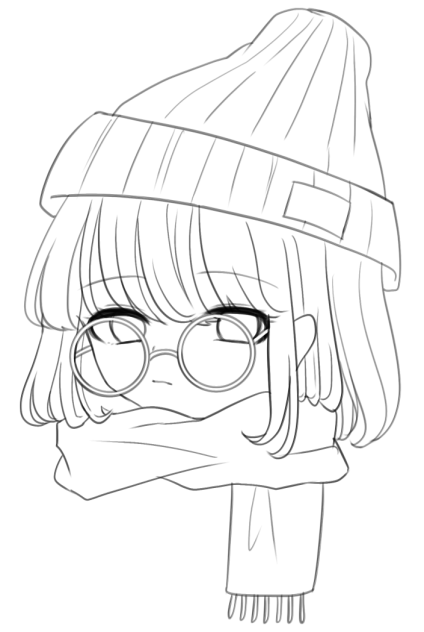 女の子 線画