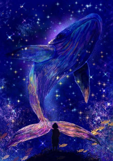 showing off her beautiful tail