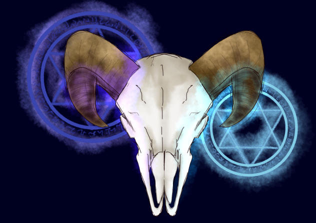 魔法陣と山羊骨