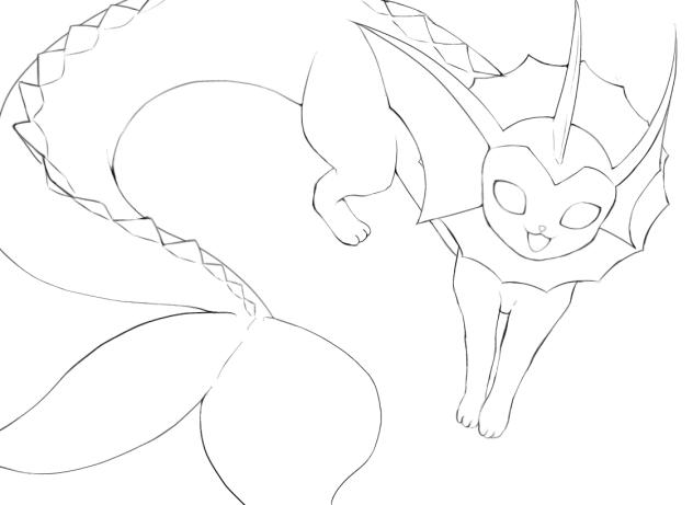 シャワーズ線画