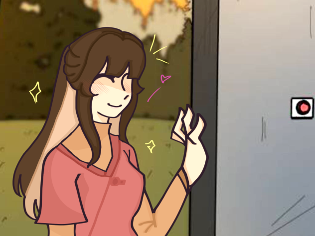 My oc in school bus graveyard