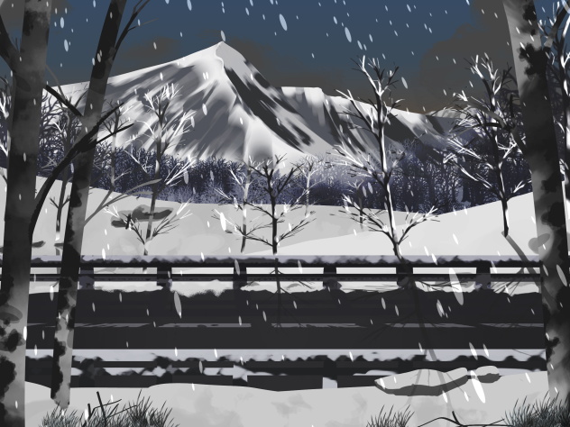 IBM1920 falling snow night