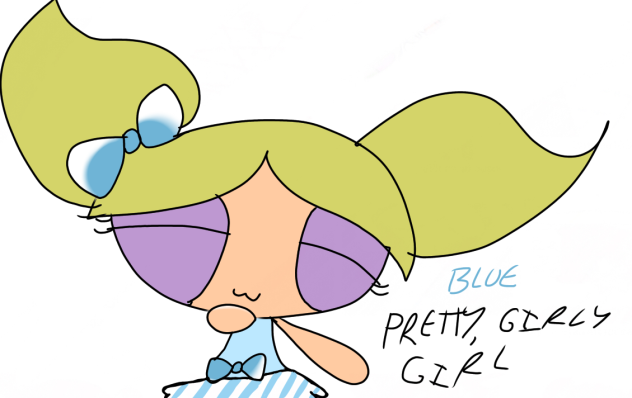 Blue pretty, girly girl.