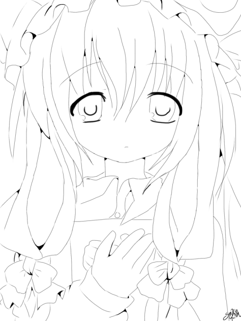 Black and White Anime Girl