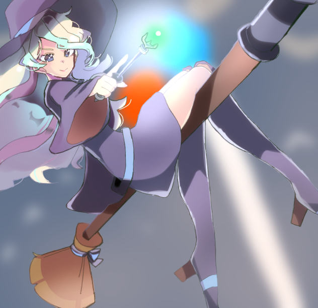 箒に乗るダイアナちゃん