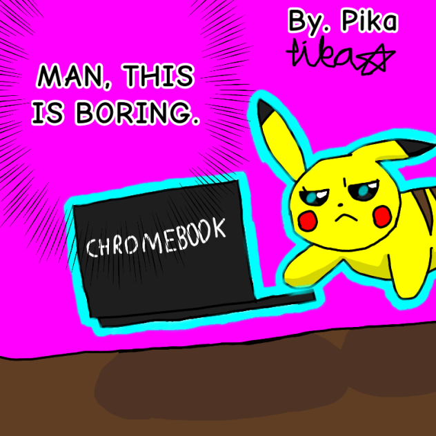 Pikachu doing schoolwork.